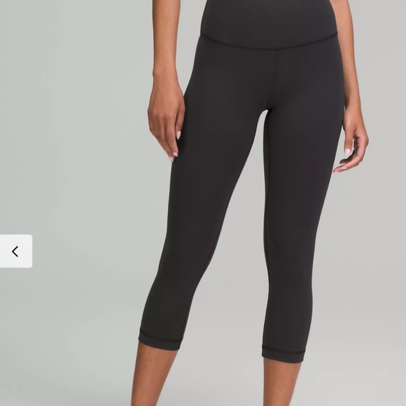 Lululemon Black Cropped Cotton Leggings - Picture 1 of 7